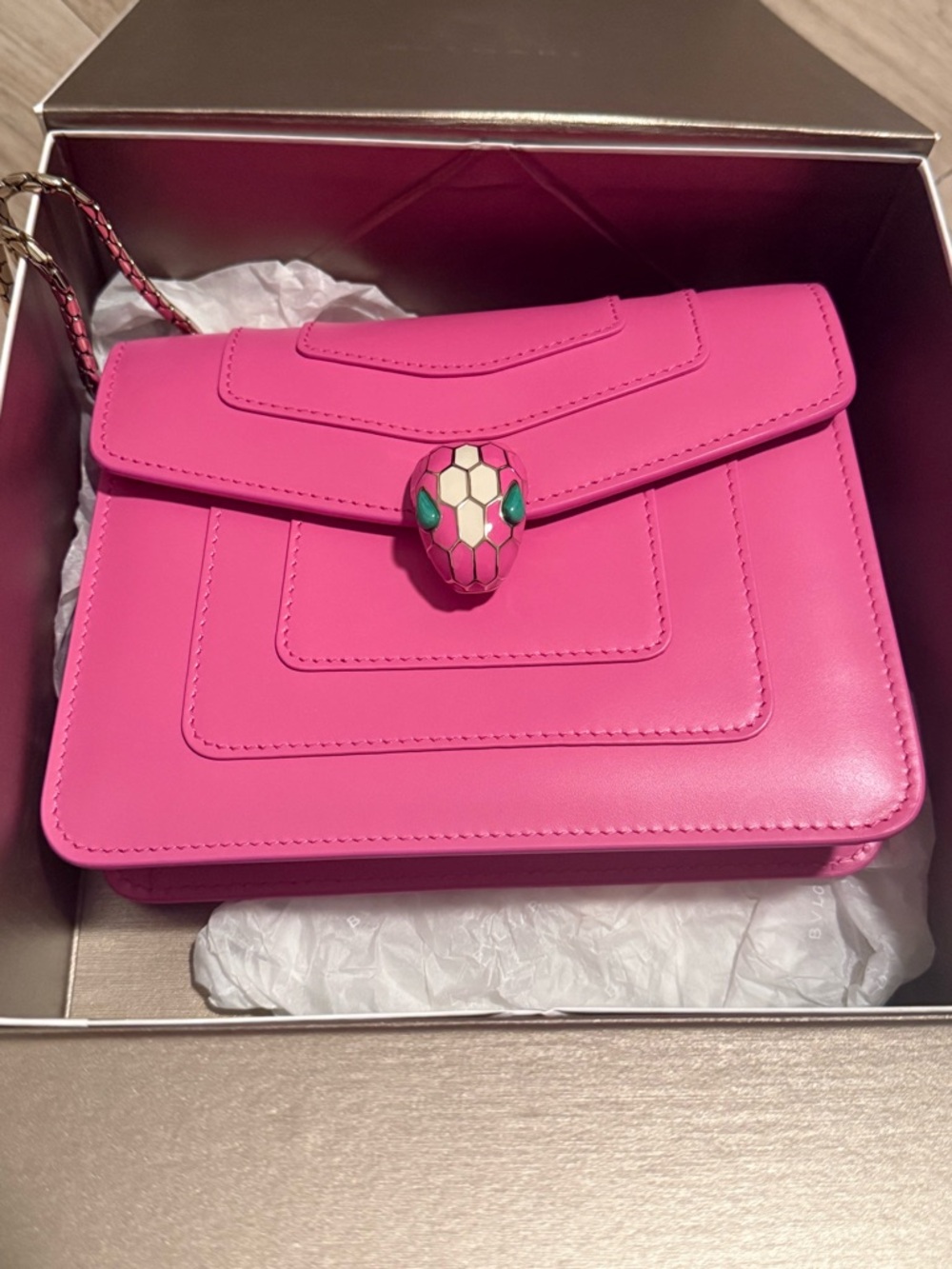 Bvlgari Serpenti Hot Pink Shoulder Bag – Statement Luxury Handbag